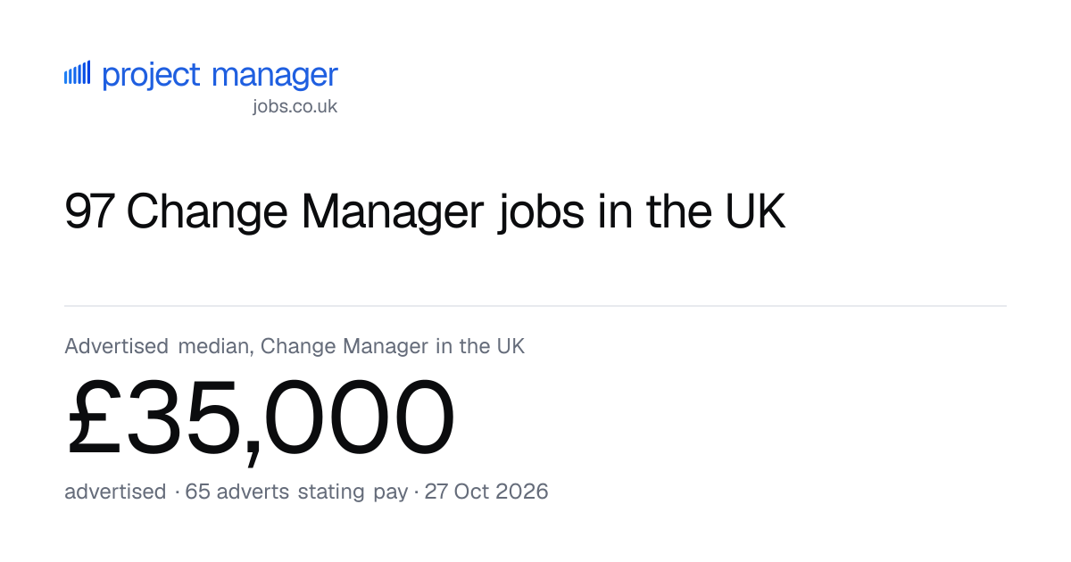 97 Change Manager jobs in the UK | projectmanagerjobs.co.uk